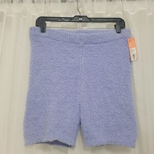 Colsie L Blue Fuzzy Lounge Shorts Soft Cozy Sleepwear